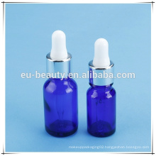 cosmetic essential oil dropper bottle blue glass bottle
